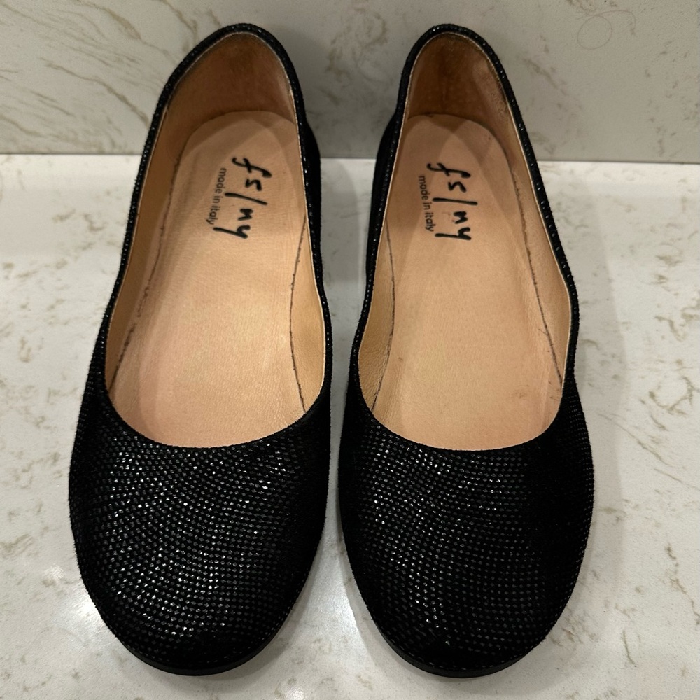 French Sole fs/ny Handmade in Italy Zeppa Black Wave 8.5 - Picture 2 of 11